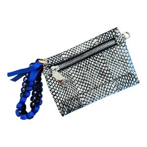Rafē New York Silver Snake Embossed Leather Wristlet